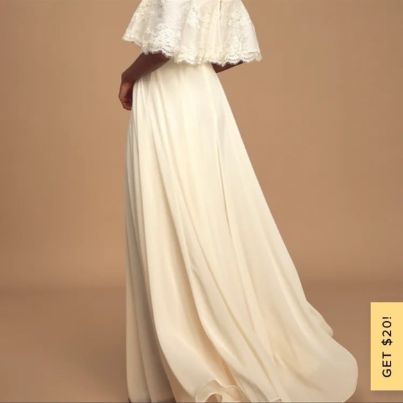 Lulu’s Off Shoulder Lace NOT MATERNITY Maxi Dress - Picture 9 of 9